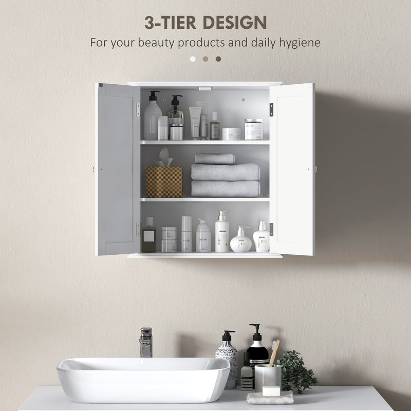 Bathroom Wall Cabinet with Adjustable Shelves for Extra Storage White