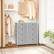 Image of a Chest of Drawers With 8 Light Grey Fabric Drawers by Songmics