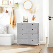 Image of a Chest of Drawers With 8 Light Grey Fabric Drawers by Songmics