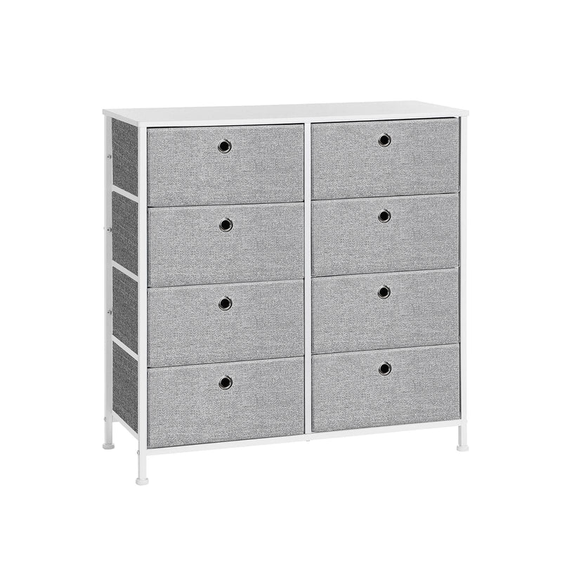Image of a Chest of Drawers With 8 Light Grey Fabric Drawers by Songmics