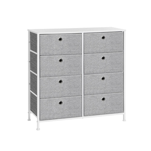 Image of a Chest of Drawers With 8 Light Grey Fabric Drawers by Songmics