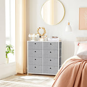 Image of a Chest of Drawers With 8 Light Grey Fabric Drawers by Songmics