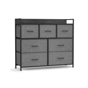 Image of a Chest of Drawers With 7 Grey Fabric Drawers by Songmics