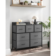 Image of a Chest of Drawers With 7 Grey Fabric Drawers by Songmics
