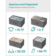 Image of a Chest of Drawers With 7 Grey Fabric Drawers by Songmics