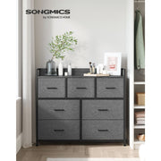 Image of a Chest of Drawers With 7 Grey Fabric Drawers by Songmics
