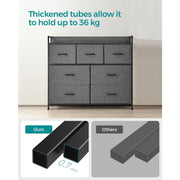 Image of a Chest of Drawers With 7 Grey Fabric Drawers by Songmics