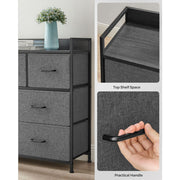 Image of a Chest of Drawers With 7 Grey Fabric Drawers by Songmics