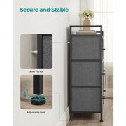 Image of a Chest of Drawers With 7 Grey Fabric Drawers by Songmics