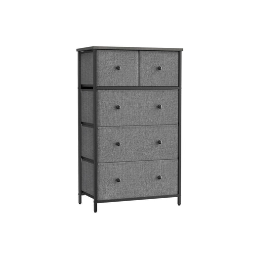 Chest of Drawers With 5 Grey Fabric Drawers by Songmics
