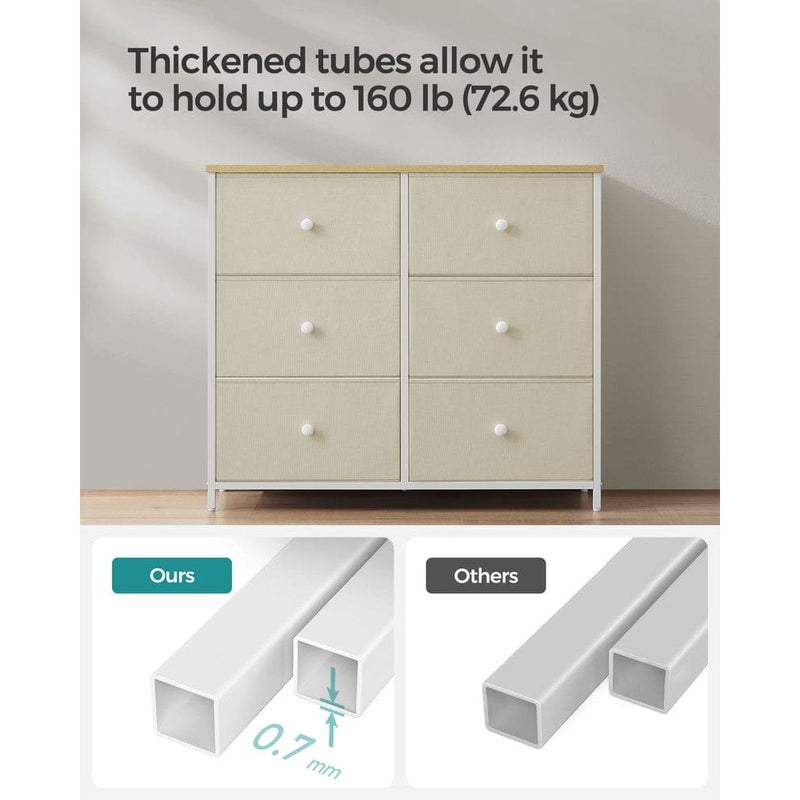 Songmics Fabric Chest of 6 Drawers