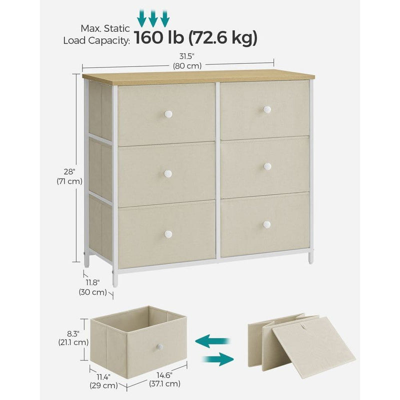 Songmics Fabric Chest of 6 Drawers