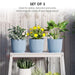 Set of 3 Blue 22cm Garden Planters Lightweight and Durable by Outsunny