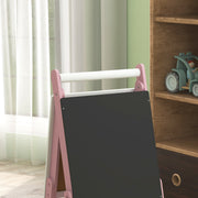 3 in 1 Kids Easel with Paper Roll and Adjustable Height Ideal for Drawing and Learning Pink AOSOM