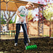 Rolling Lawn Aerator Manual Grass Spike Roller with Detachable Handle by Outsunny