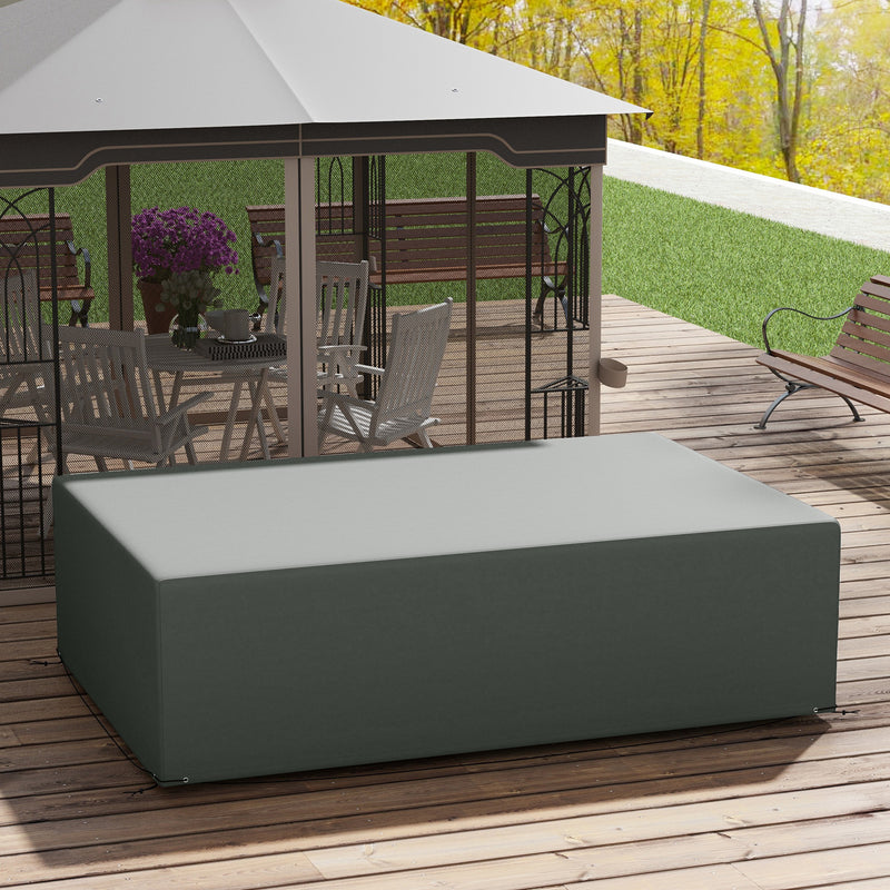 Dark Grey Waterproof 6 Seater Garden Furniture Cover 245 x 165cm Anti-UV by Outsunny