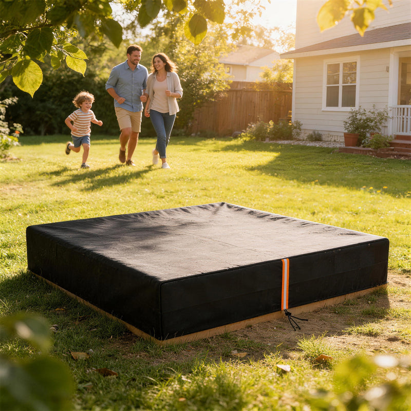 Sandpit Cover Waterproof Outdoor Protector Keeps Sand Clean and Dry Black AOSOM