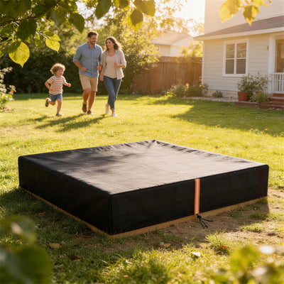 Sandpit Cover Waterproof Outdoor Protector Keeps Sand Clean and Dry Black AOSOM