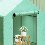 Green Walk In Greenhouse with Shelves 120 x 186cm for Plants and Seedlings by Outsunny