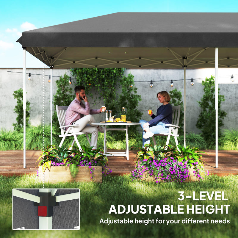 Black 3x6m Pop Up Garden Gazebo With Mesh Sidewalls and Carry Bag for Garden Parties by Outsunny