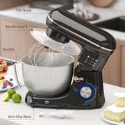 1300W Kitchen Stand Mixer with Accessories Black by HOMCOM