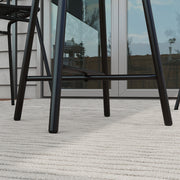 Grey Rattan Round Outdoor Side Table With Glass Top For Garden Or Patio