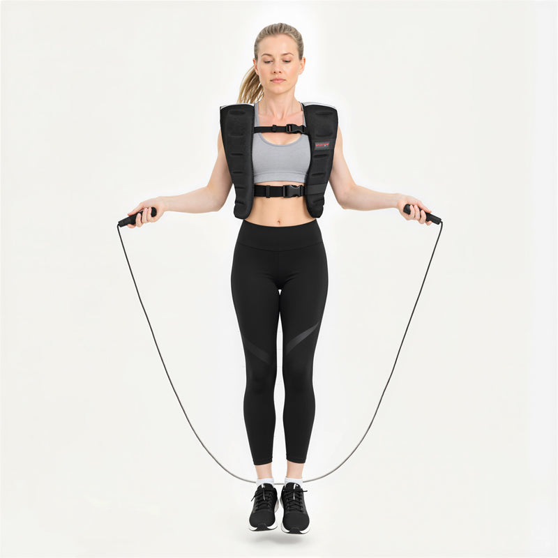 5kg Weighted Training Vest with Adjustable Fit and Reflective Strips for Workouts Black AOSOM