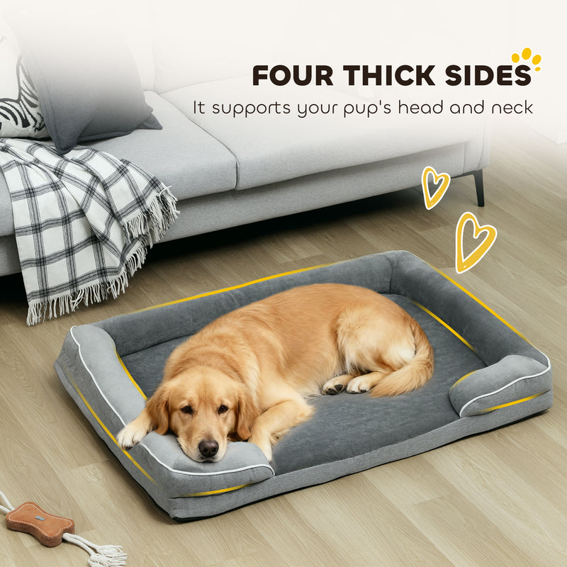 Elevated Dog Sofa Bed With Removable Washable Cover For All Breeds Grey AOSOM