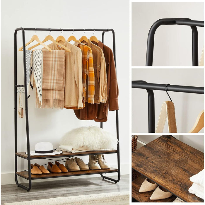 Vasagle Industrial Style Clothes Rail with Shelves