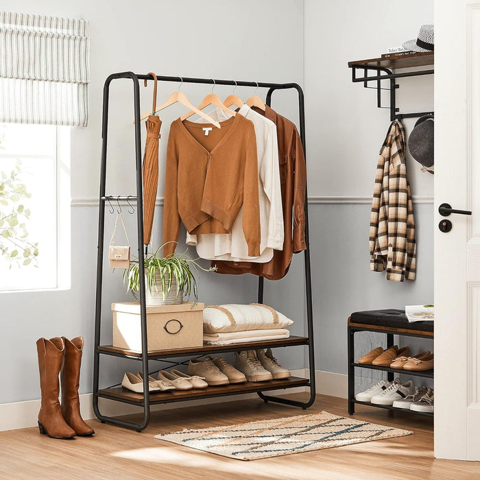 Vasagle Industrial Style Clothes Rail with Shelves