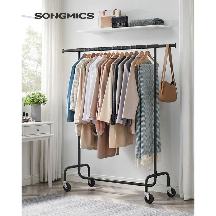 Mobile Clothes Hanging Rail, Black