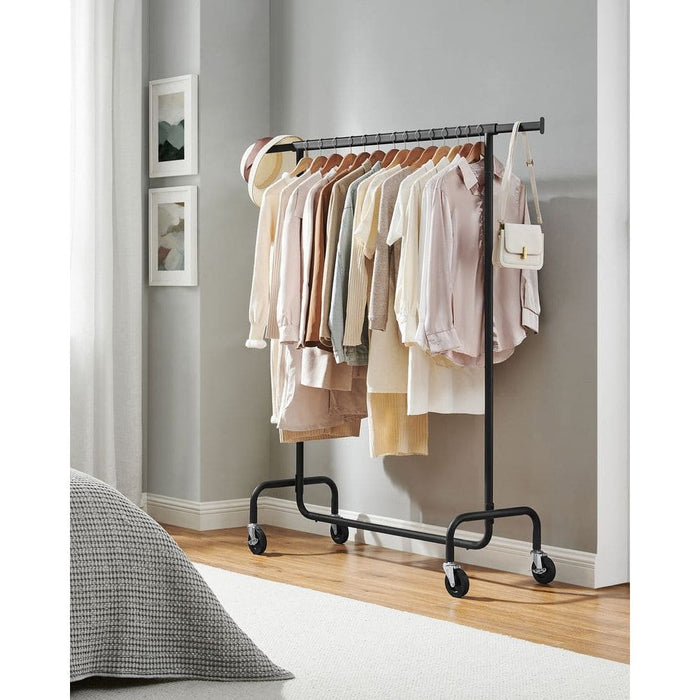 Mobile Clothes Hanging Rail, Black