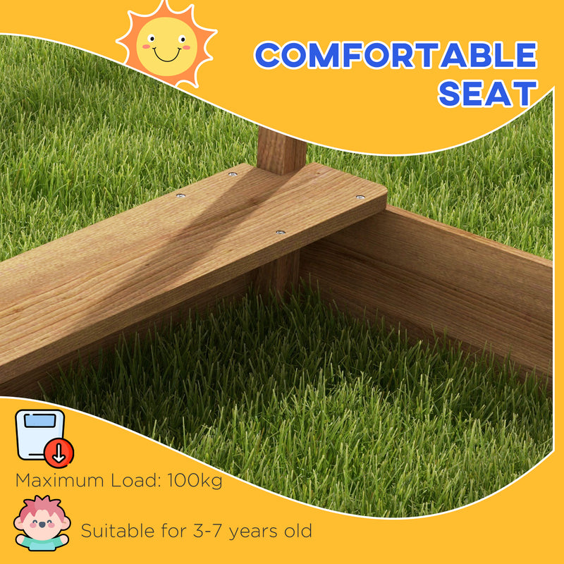 Wooden Garden Sandbox With Sink Blackboard Toys And Seats For Children Aged 3 To 7