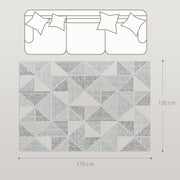 Soft Geometric Area Rug Non Slip Washable Design Ideal for Living Room or Bedroom Multi Coloured