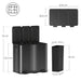 Black 45L Triple Kitchen Pedal Bin with Soft Close Lid and Removable Inner Buckets by HOMCOM