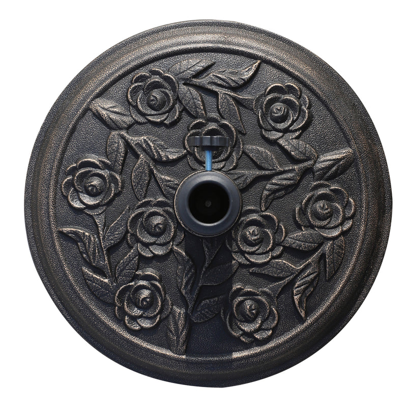 9kg Round Garden Parasol Base Bronze Outdoor Umbrella Stand for 38mm or 48mm Poles by Outsunny