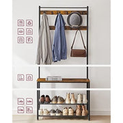 VASAGLE Industrial Coat Rack and Shoe Storage Bench For Hallway