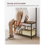 VASAGLE Industrial Coat Rack and Shoe Storage Bench For Hallway