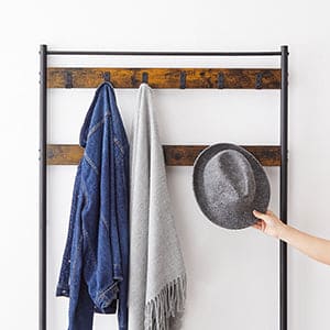 VASAGLE Industrial Coat Rack and Shoe Storage Bench For Hallway