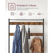 VASAGLE Industrial Coat Rack and Shoe Storage Bench For Hallway