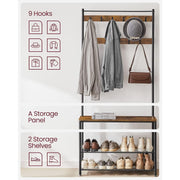 VASAGLE Industrial Coat Rack and Shoe Storage Bench For Hallway
