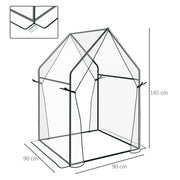 Portable Mini Greenhouse with 2 Zipped Doors for Tomatoes and Plants Indoor Outdoor Clear