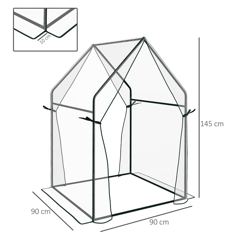 Portable Mini Greenhouse with 2 Zipped Doors for Tomatoes and Plants Indoor Outdoor Clear