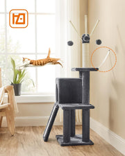 Compact Cat Tree Tower for Indoor Cats and Kittens with Scratching Posts by Feandrea