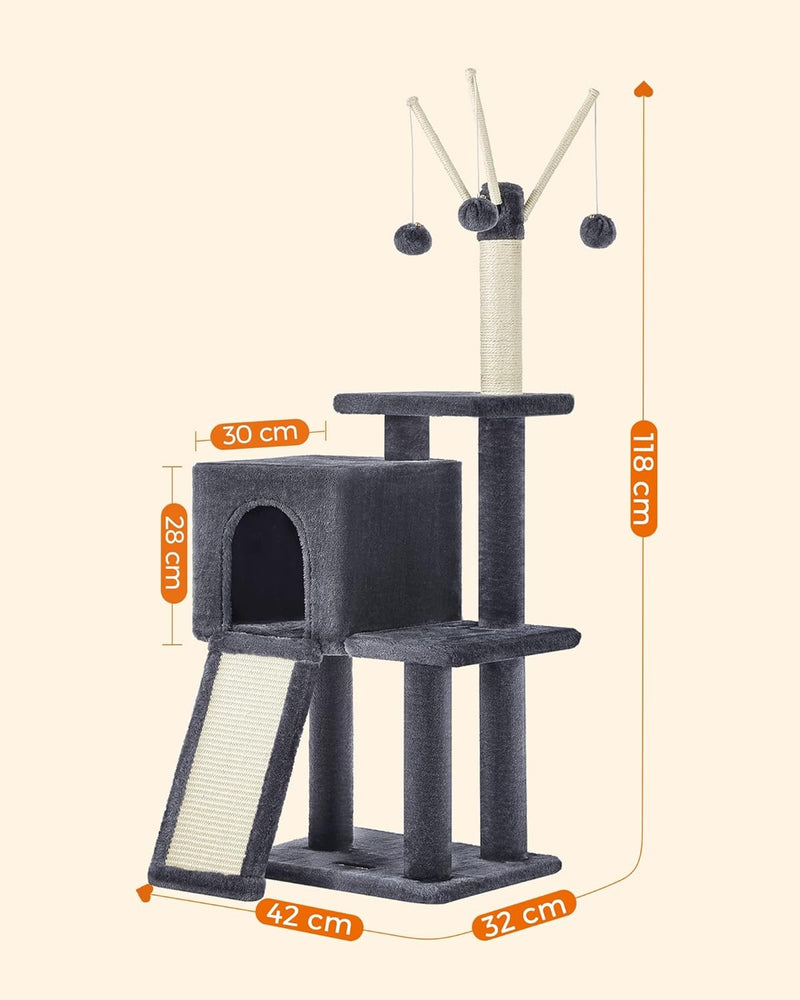 Compact Cat Tree Tower for Indoor Cats and Kittens with Scratching Posts by Feandrea
