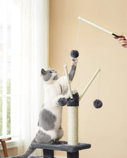 Compact Cat Tree Tower for Indoor Cats and Kittens with Scratching Posts by Feandrea