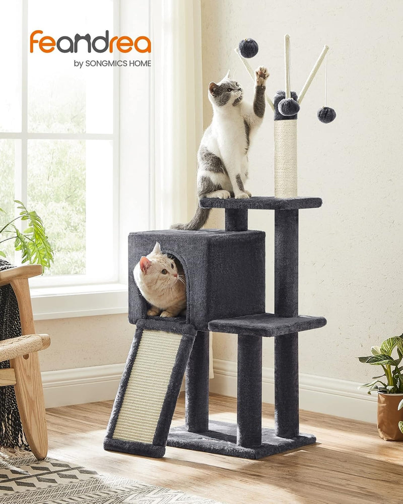 Compact Cat Tree Tower for Indoor Cats and Kittens with Scratching Posts by Feandrea