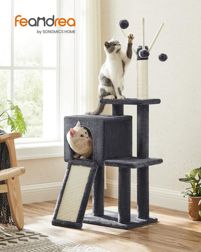 Compact Cat Tree Tower for Indoor Cats and Kittens with Scratching Posts by Feandrea