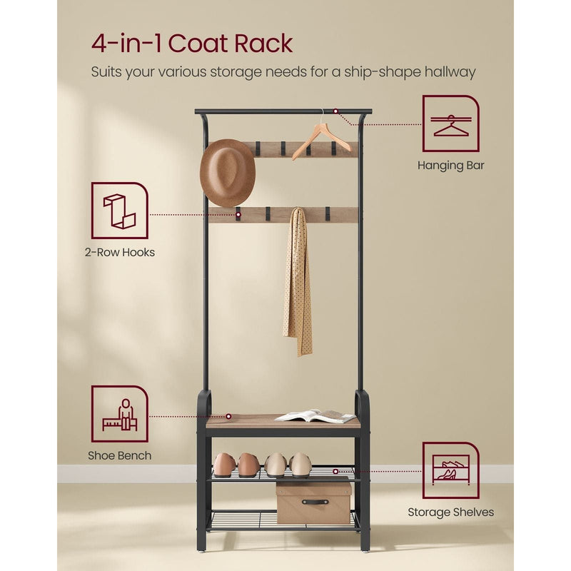 Compact Coat Rack With Shoe Storage Bench by Vasagle