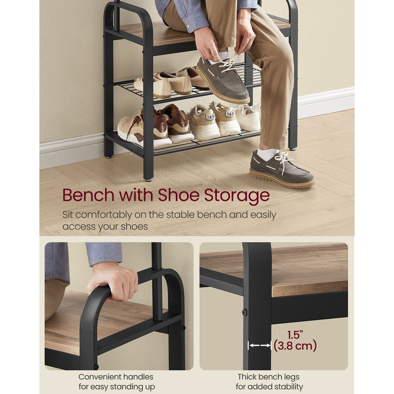 Compact Coat Rack With Shoe Storage Bench by Vasagle